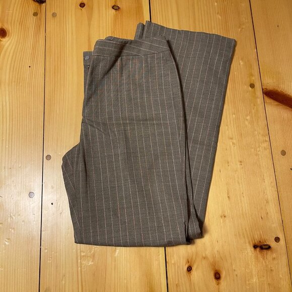 NWT Lafayette 148 New York Womens Mocha Pinstripe Pants pale pink Size 8 - Picture 3 of 10